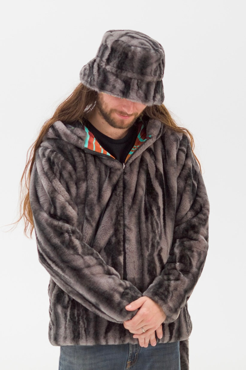 Forest Spirit Reversible Faux Fur Jacket