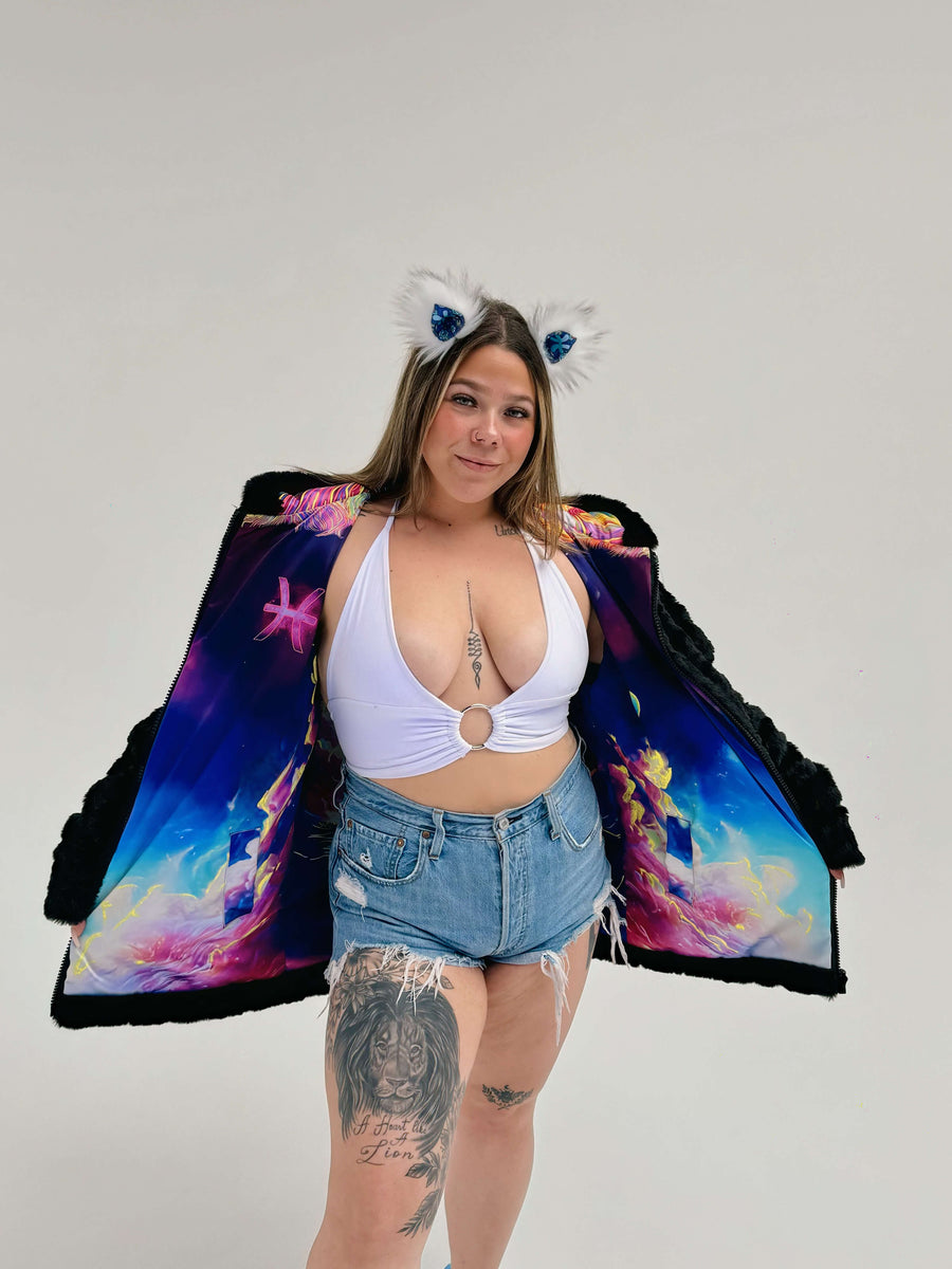 Zodiac Dreams ♓️ Pisces Reversible Faux Fur Jacket