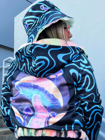 Glow Shroom Reversible Faux Fur Jacket