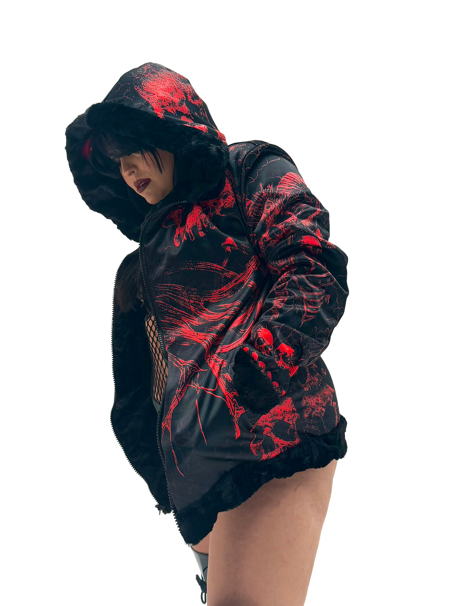 Solid Nightmares Reversible Faux Fur Jacket